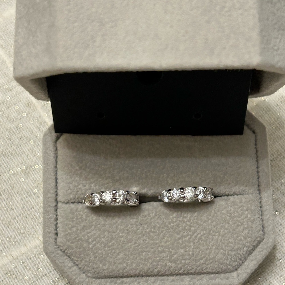 Elegant Silver Hoop Earrings 14mm hoop diameter